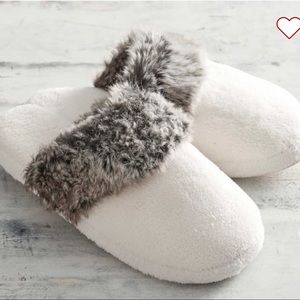 Potter Barn faux fur slippers